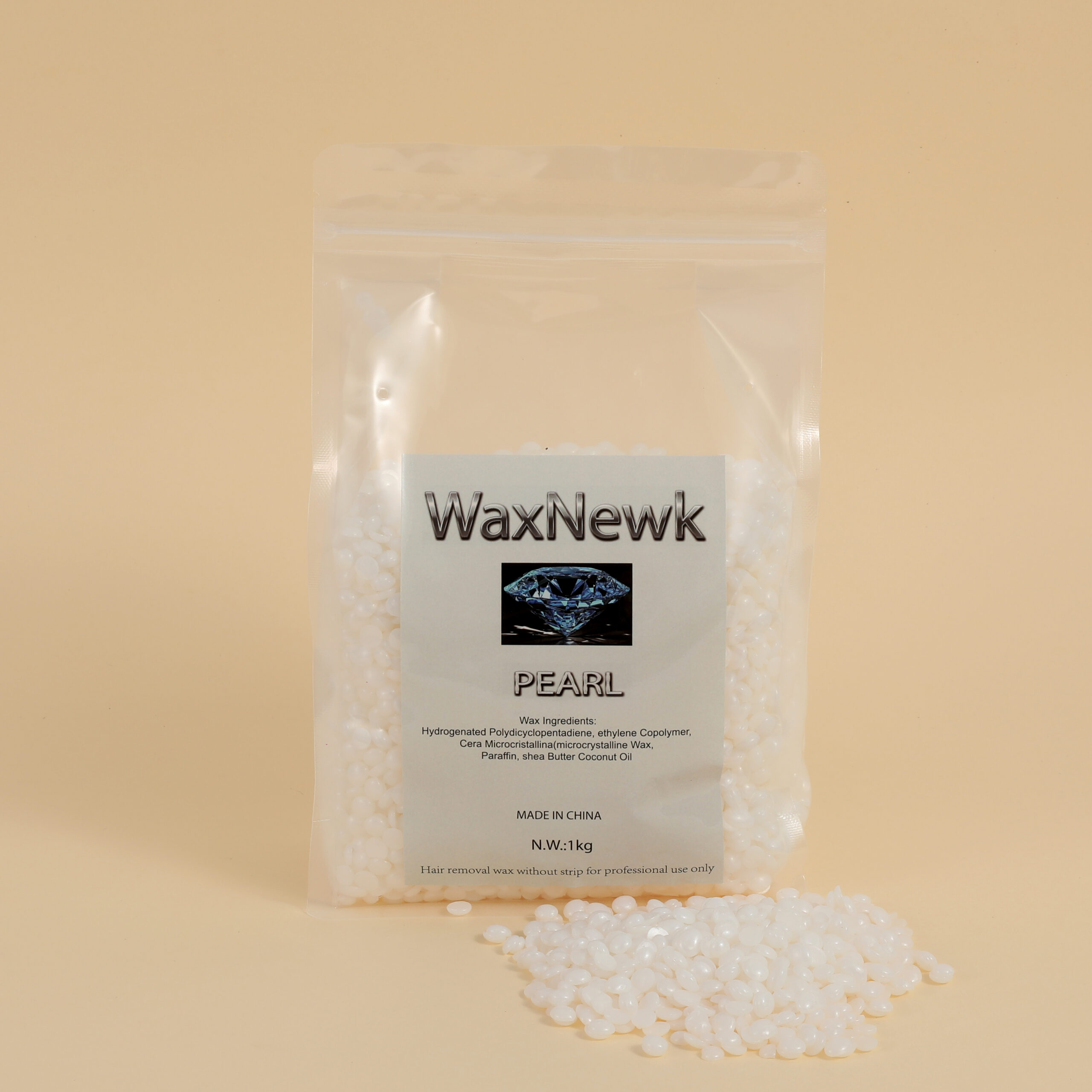 GY5A3356 WaxNewK factory sale 1kg 2.2LB Rosin free glitter crystal pearl gel hard wax bean - Image 1