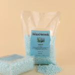 WaxNewK factory sale 1kg 2.2LB rosin free light blue glitter mint premium depilatory wax - Image 5